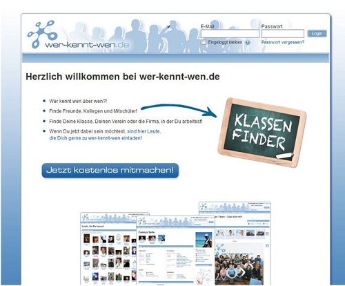 Abbildung1: http://www.wer-kennt-wen.de/ - Stand 07.01.2011
