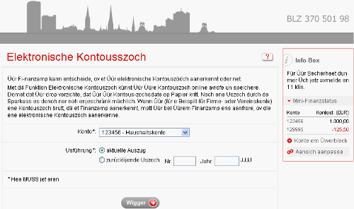 Abbildung: Webseite des Bönnschen DEMO-Banking
