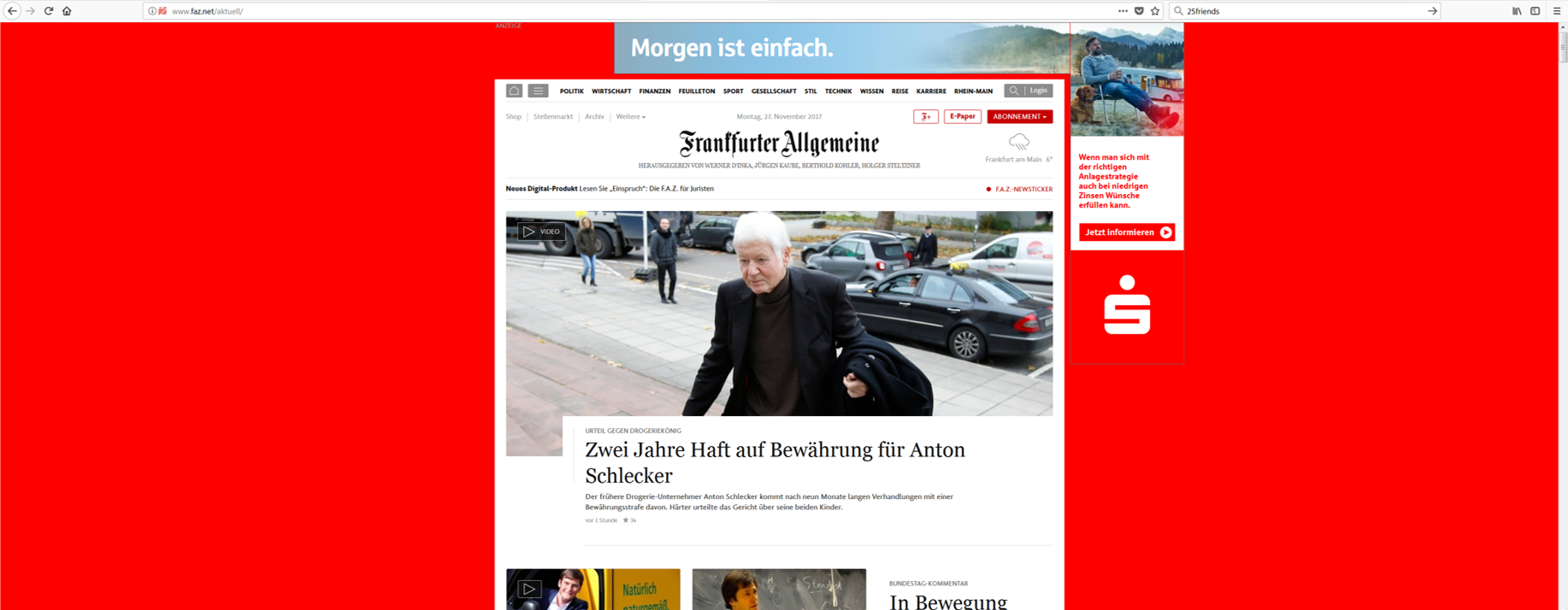 Abbildung 5: Frankfurter Allgemeine mit Werbeanzeige